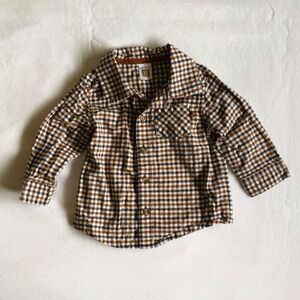 carter's cotton gingham collared button down shirt 12 months baby boy